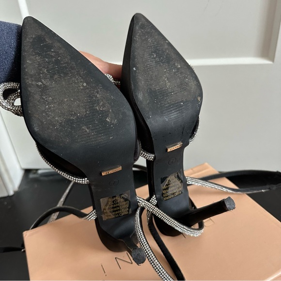 Billini elope black satin micro crystal double bow high heels - Picture 5 of 8